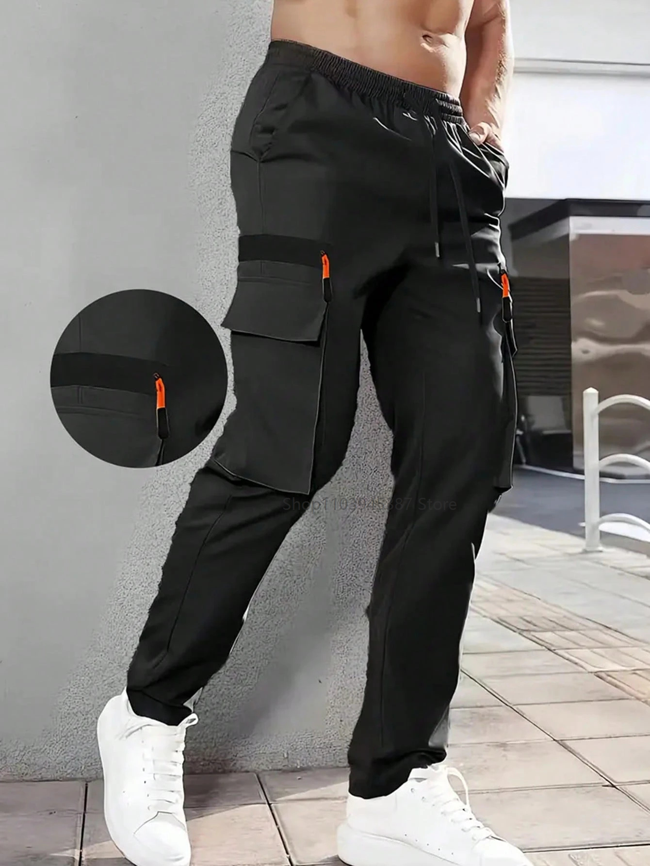 Men Straight Cargo Casual Pant Outdoor Men Camping Hiking Training Trouser Streetwear Pant Fashion Workwear Zipper Large Pocket